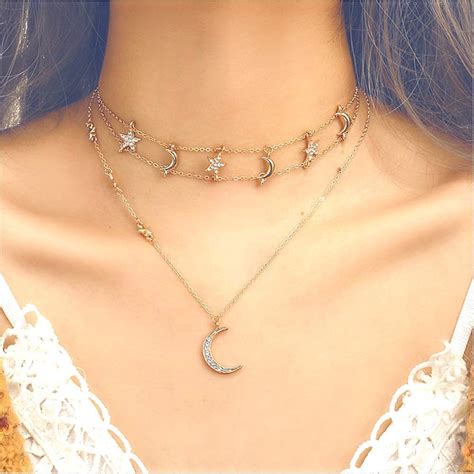 moon necklace amazon|cute necklaces moon and stars.